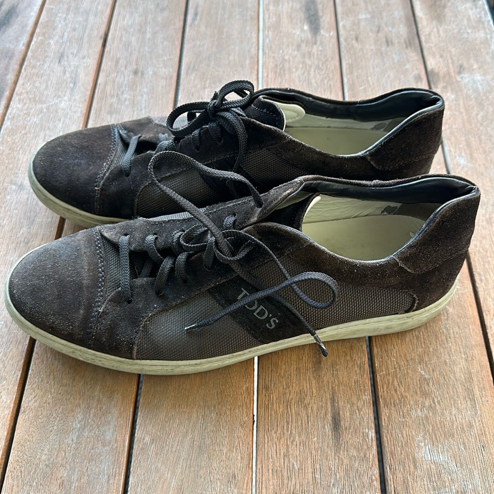 Tods Brown Suede Sneakers